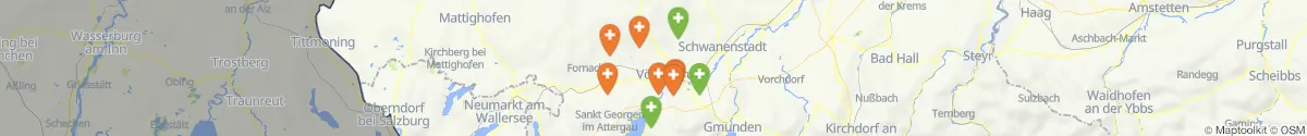 Kartenansicht für Apotheken-Notdienste in der Nähe von Puchkirchen am Trattberg (Vöcklabruck, Oberösterreich)